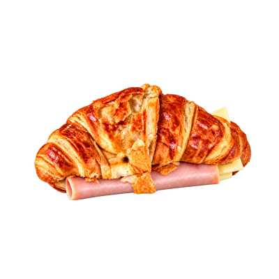 Croissant con jamón y queso